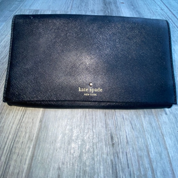 🖤🖤 KATE SPADE Clutch / Crossbody in black with gold hardware + dust bag 🖤🖤 - Picture 11 of 14